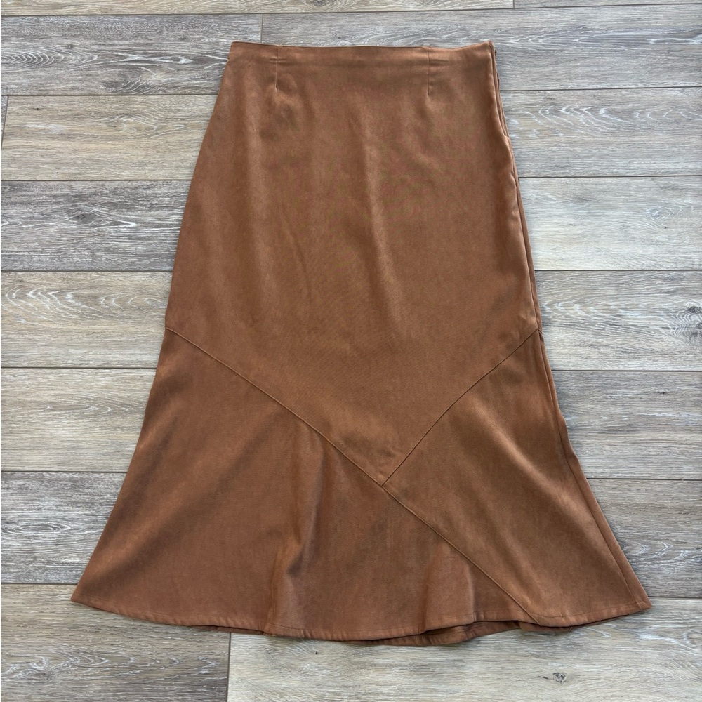 White Stag Skirt Sz 12 Faux Suede Midi Western Rodeo Cowgirl Country Vtg Y2K